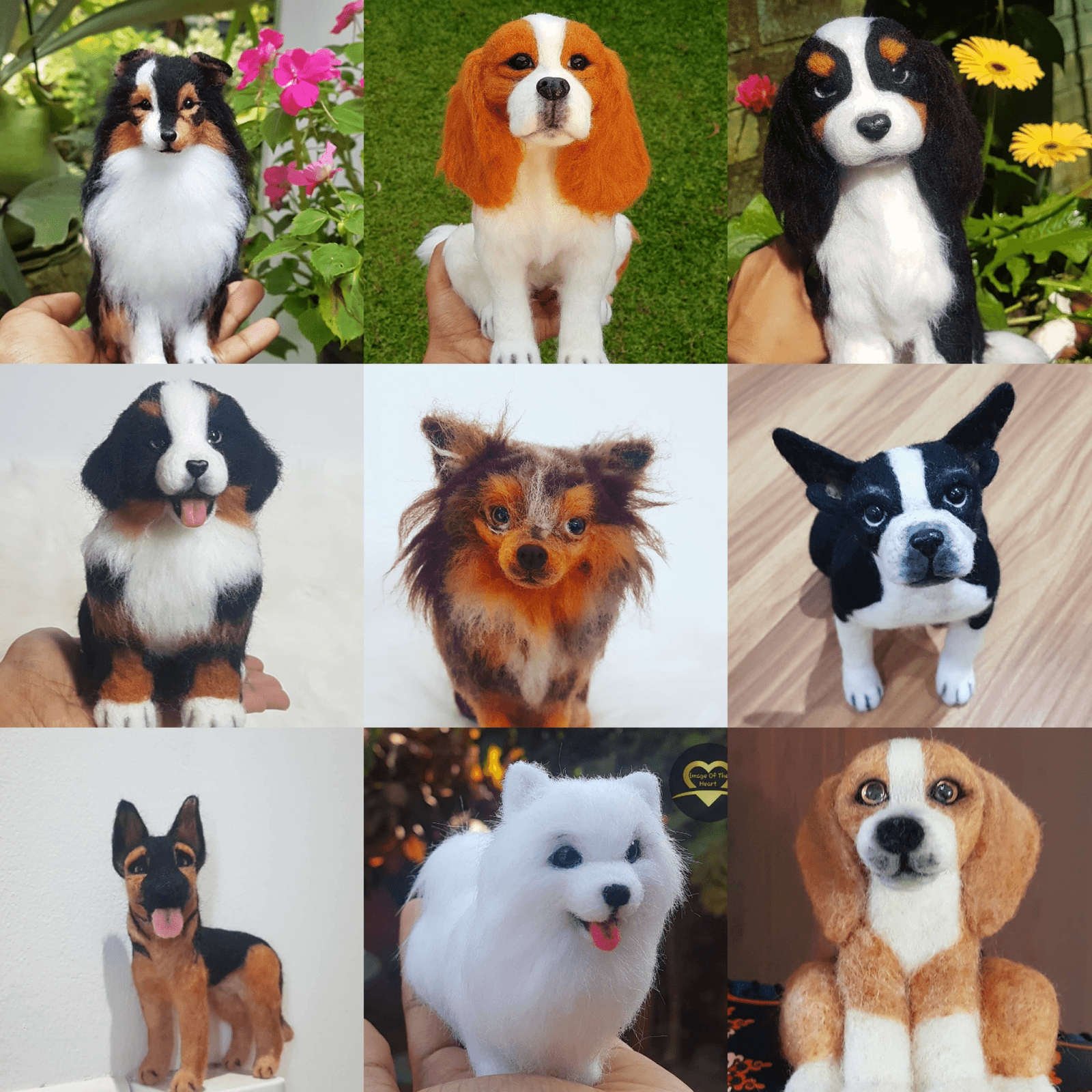Custom needle felted pet portrait