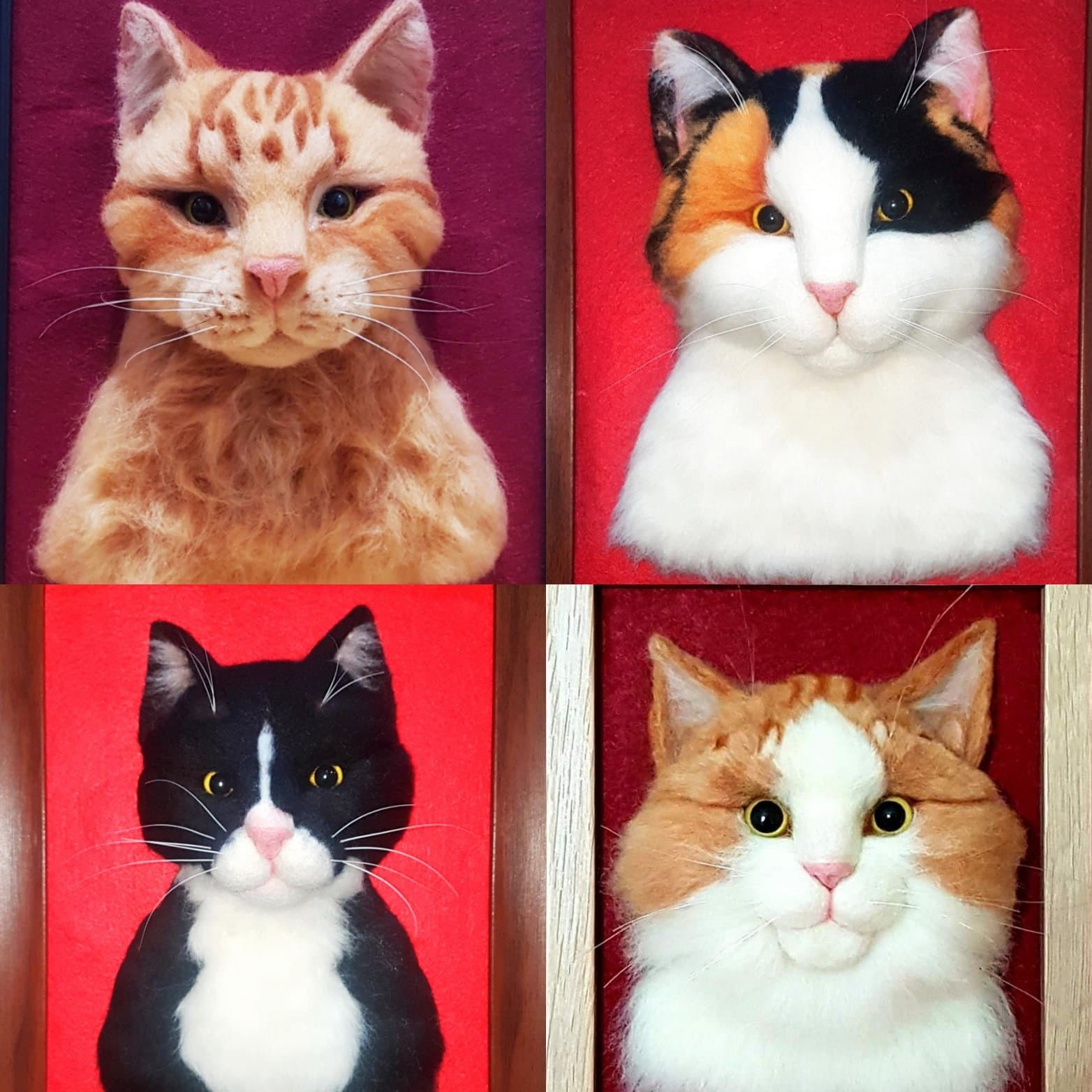 Custom needle felted pet portrait