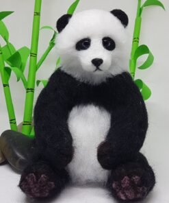 Needle Felted Panda Bear | Wool Felted Animal Figurines