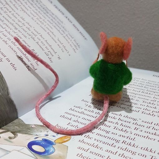 Cute Needle Felted Mouse Bookmark | Book Lovers Gift Idea