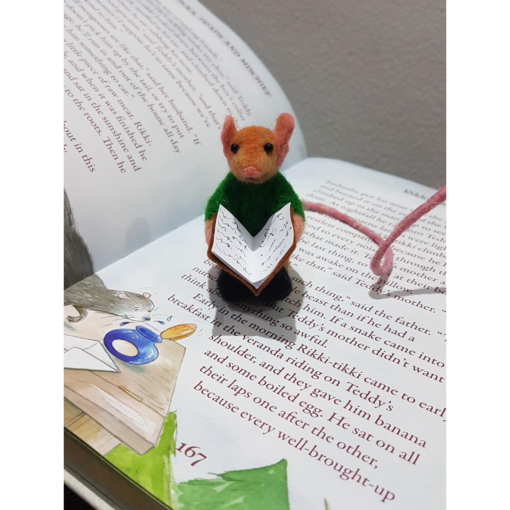 Cute Needle Felted Mouse Bookmark | Book Lovers Gift Idea