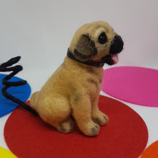 Needle Felted Pug, Cute Bookmark | Dog Lovers Gift Idea