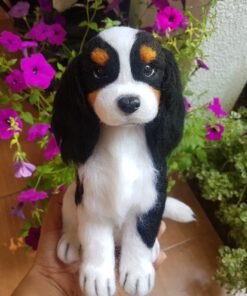needle felted CKCS Dog Portrait Cavalier King Charles Spaniel Dog Statue