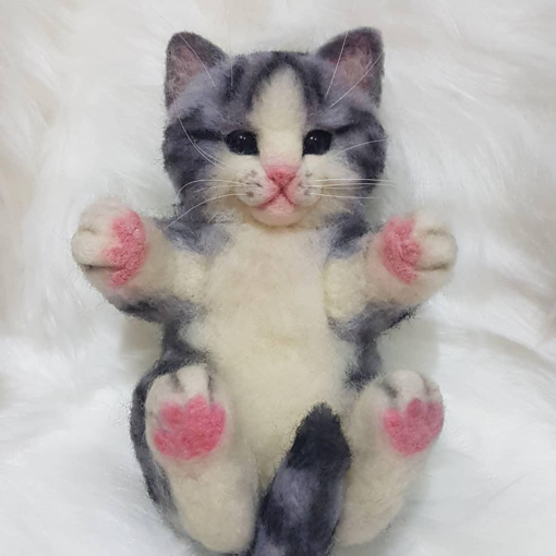 Cute Needle Felted Kitten, Pet Portrait | Cat Lovers Gift Idea
