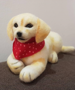 Needle Felted Labrador Puppy, Dog Portrait, Pet Memorial gift for dog lovers.