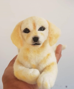 Needle Felted Labrador Puppy, Dog Portrait, Pet Memorial gift for dog lovers.