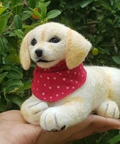 Needle Felted Labrador Puppy, Dog Portrait, Pet Memorial gift for dog lovers.