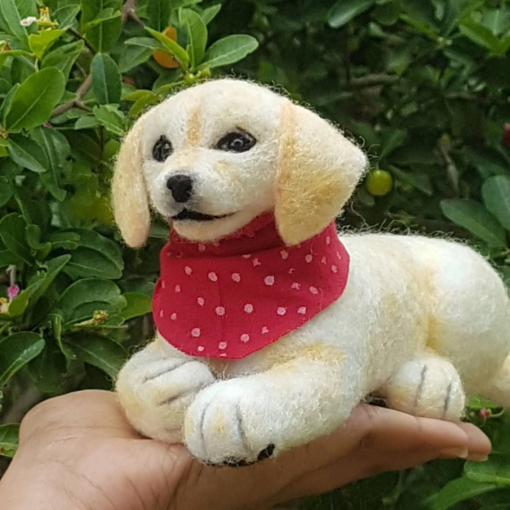 Needle Felted Labrador Puppy, Dog Portrait, Pet Memorial Gift For Dog Lovers.