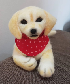 Needle Felted Labrador Puppy, Dog Portrait, Pet Memorial gift for dog lovers.