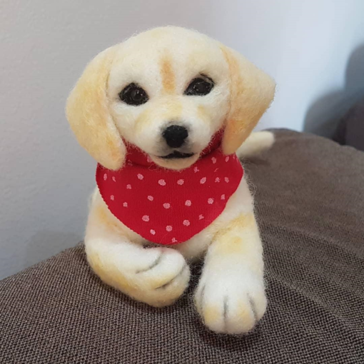 Needle Felted Labrador Puppy, Dog Portrait, Pet Memorial Gift For Dog Lovers.