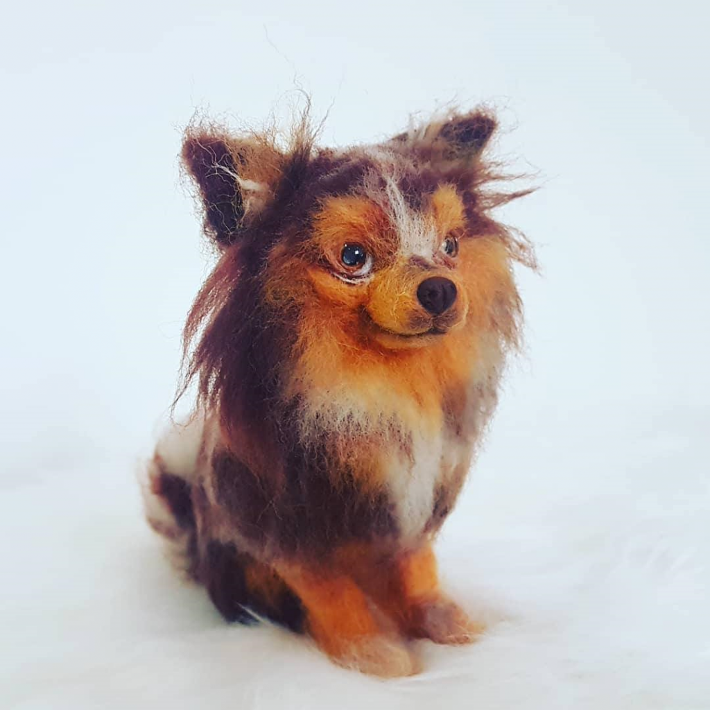 Contact Us 1 Needle Felted Chihuahua, Dog Portrait, Pet Memorial gift