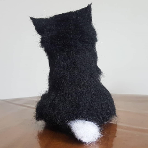 Needle Felted Black Cat Wool Felted Cat Portrait
