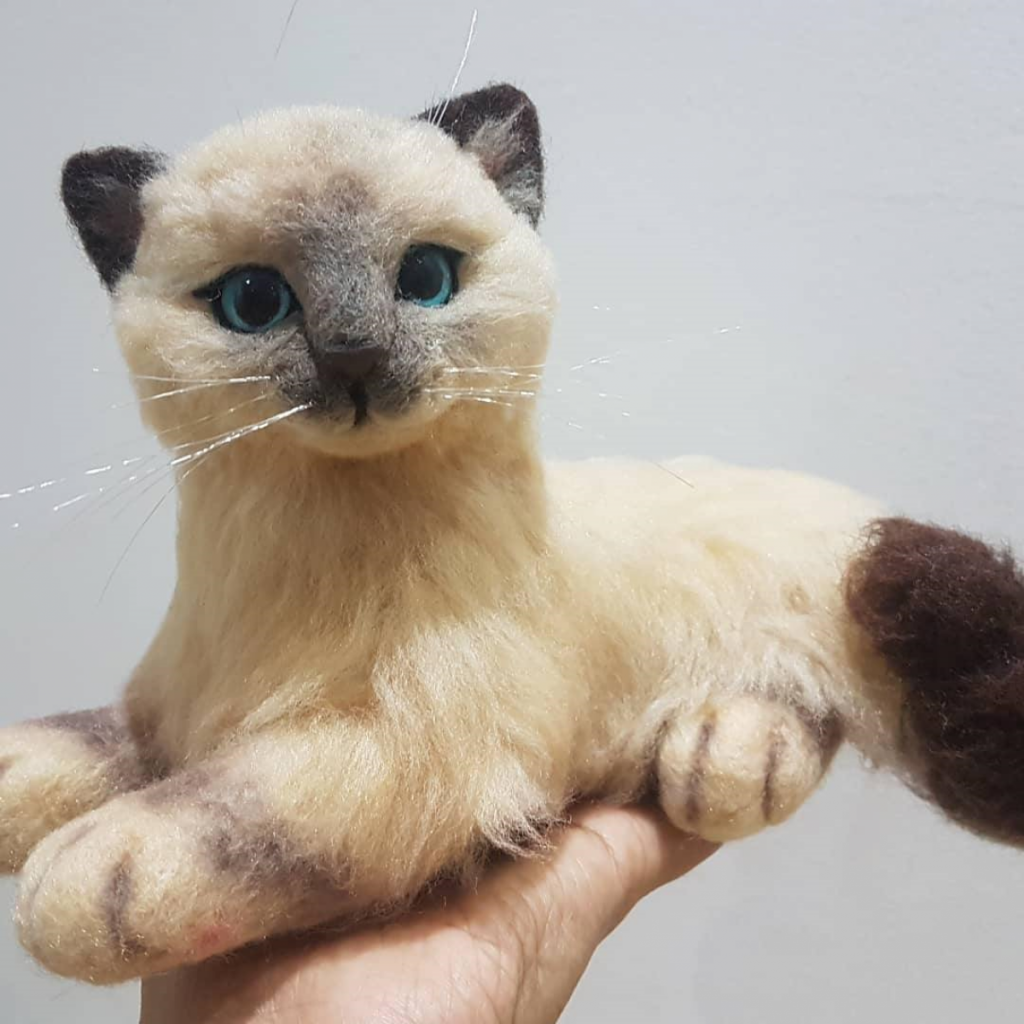 Contact Us 3 Needle Felted ragdoll cat statue. A great cat lovers gift, this pet portrait