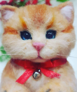 Needle Felted Kitten, Cute Cat Portrait | Cat Lover Gift