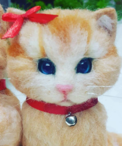 Needle Felted Kitten, Cute Cat Portrait | Cat Lover Gift