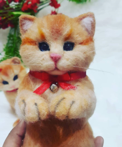 Needle Felted Kitten, Cute Cat Portrait | Cat Lover Gift