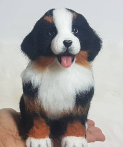 Bernese Mountain Dog Portrait | Needle Felted Dog Figurine