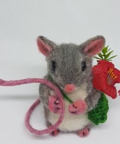 Needle Felted Grey Mouse 10