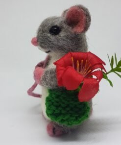 Needle Felted Grey Mouse 2