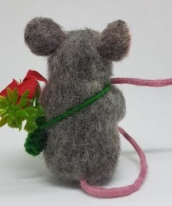 Needle Felted Grey Mouse 3