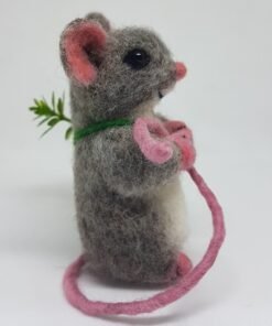 Needle Felted Grey Mouse 5
