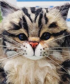 Cute Needle Felted Kitten /Grey tabby cat