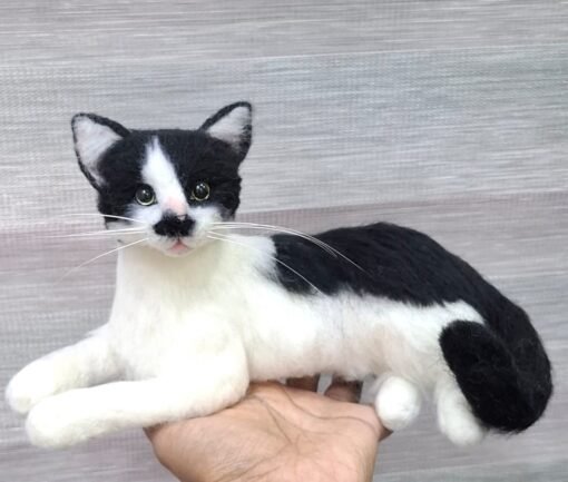 Needle Felted  Cat |Customer Pet Portrait (Tuxedo)