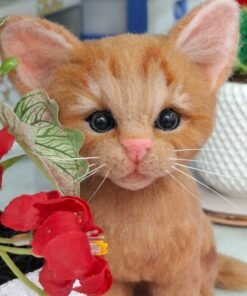 Needle-Felted Ginger Kitten