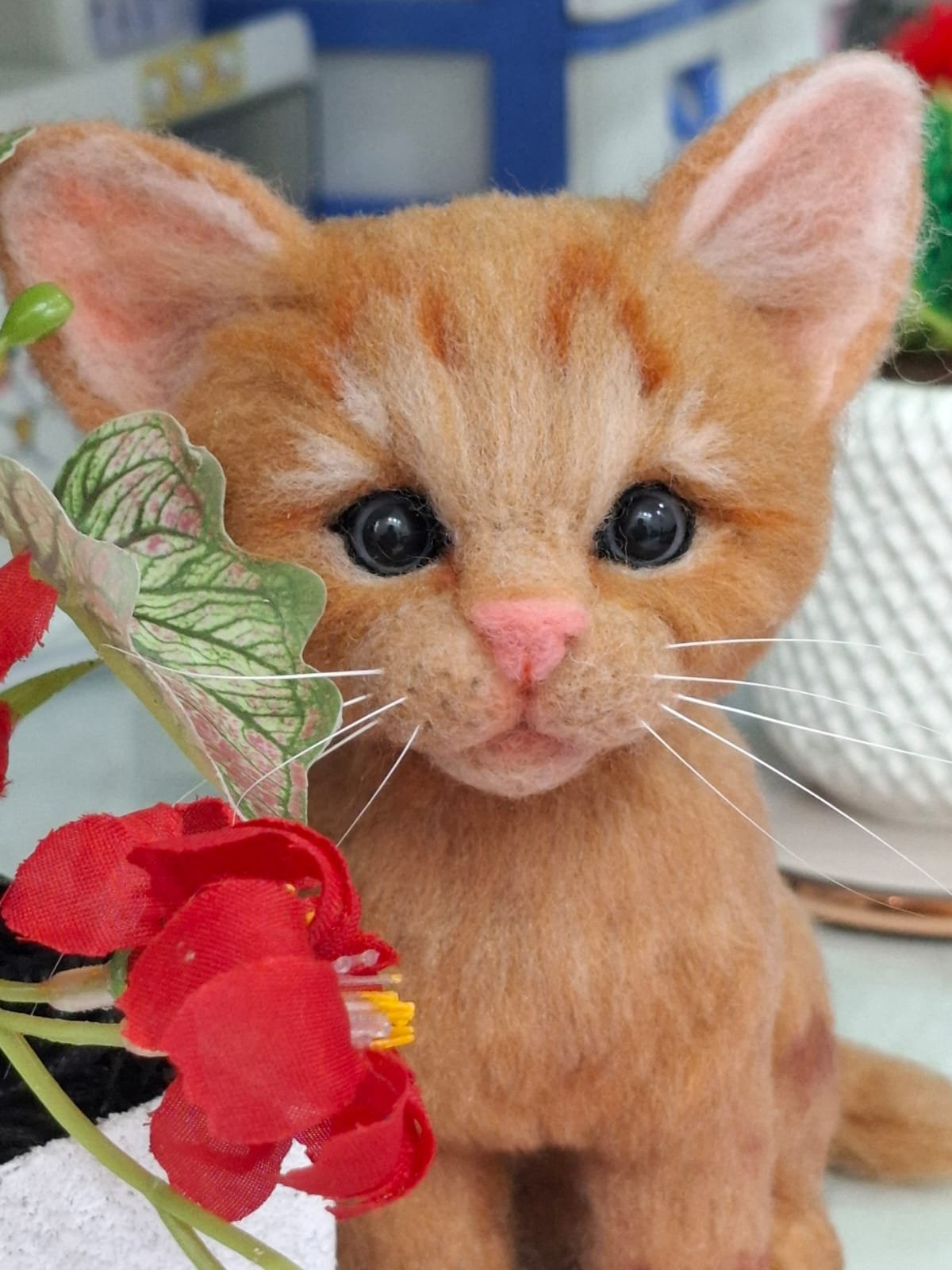 Cute Needle Felted Kitten /Ginger Kitten 1 Needle-Felted Ginger Kitten