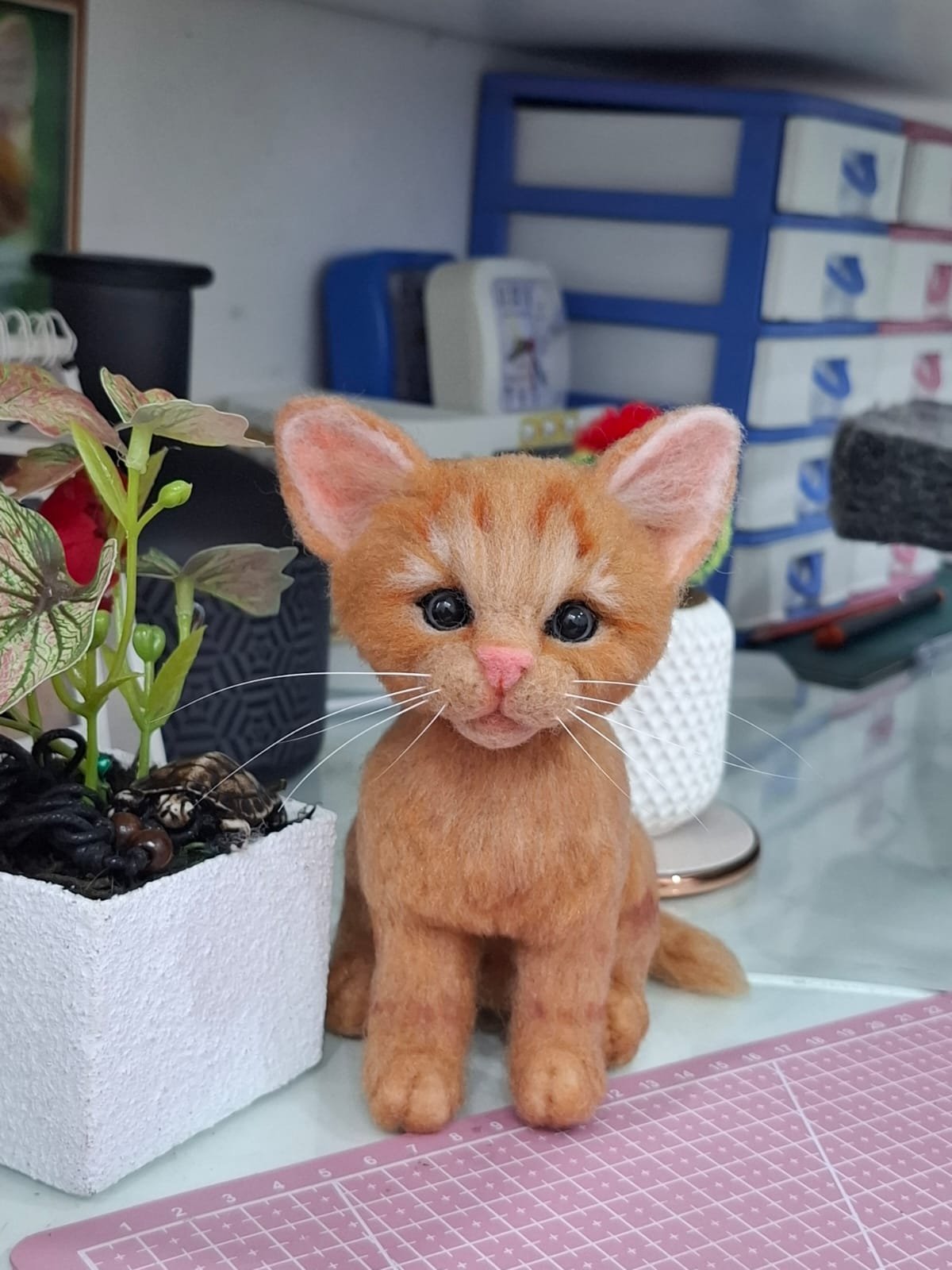 Cute Needle Felted Kitten /Ginger Kitten 5 Cute Needle Felted Kitten /Ginger Kitten - Image 5