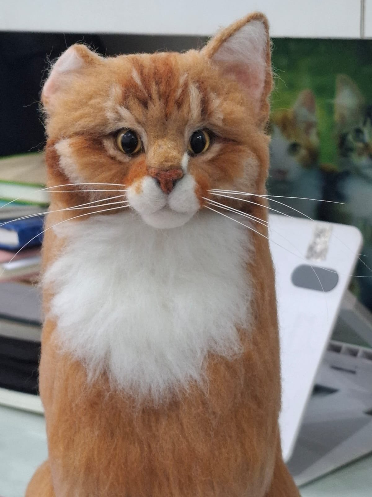 Needle Felted Ginger Cat |Customer Pet Portrait 2 Needle Felted Ginger Cat |Customer Pet Portrait - Image 2