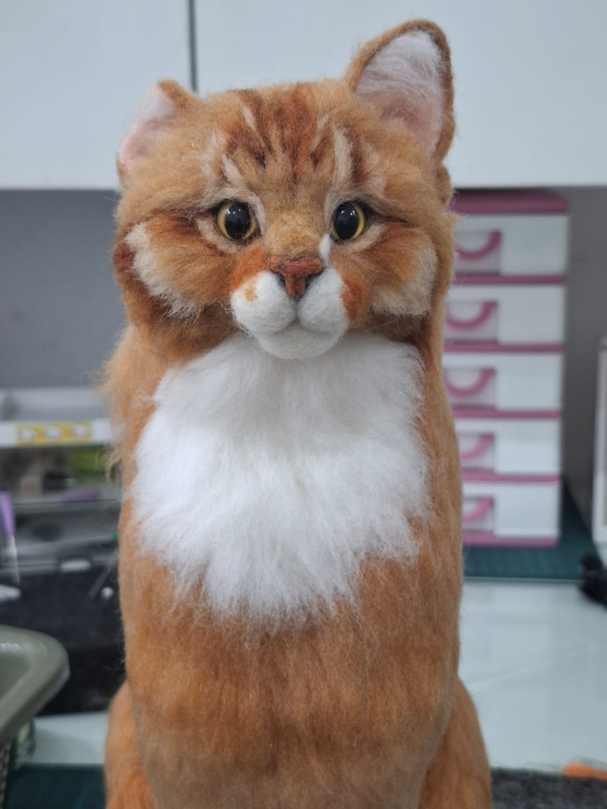 Needle Felted Ginger Cat |Customer Pet Portrait 8 Needle Felted Ginger Cat |Customer Pet Portrait - Image 8