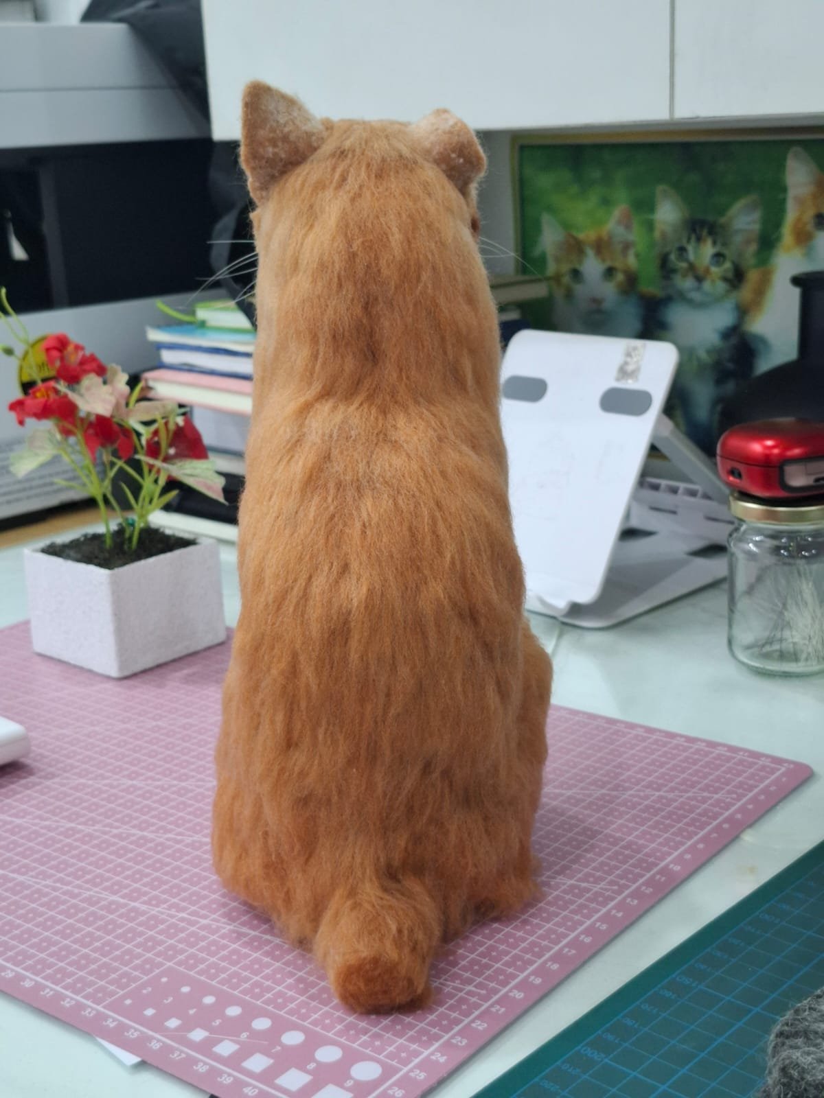 Needle Felted Ginger Cat |Customer Pet Portrait 6 Needle Felted Ginger Cat |Customer Pet Portrait - Image 6