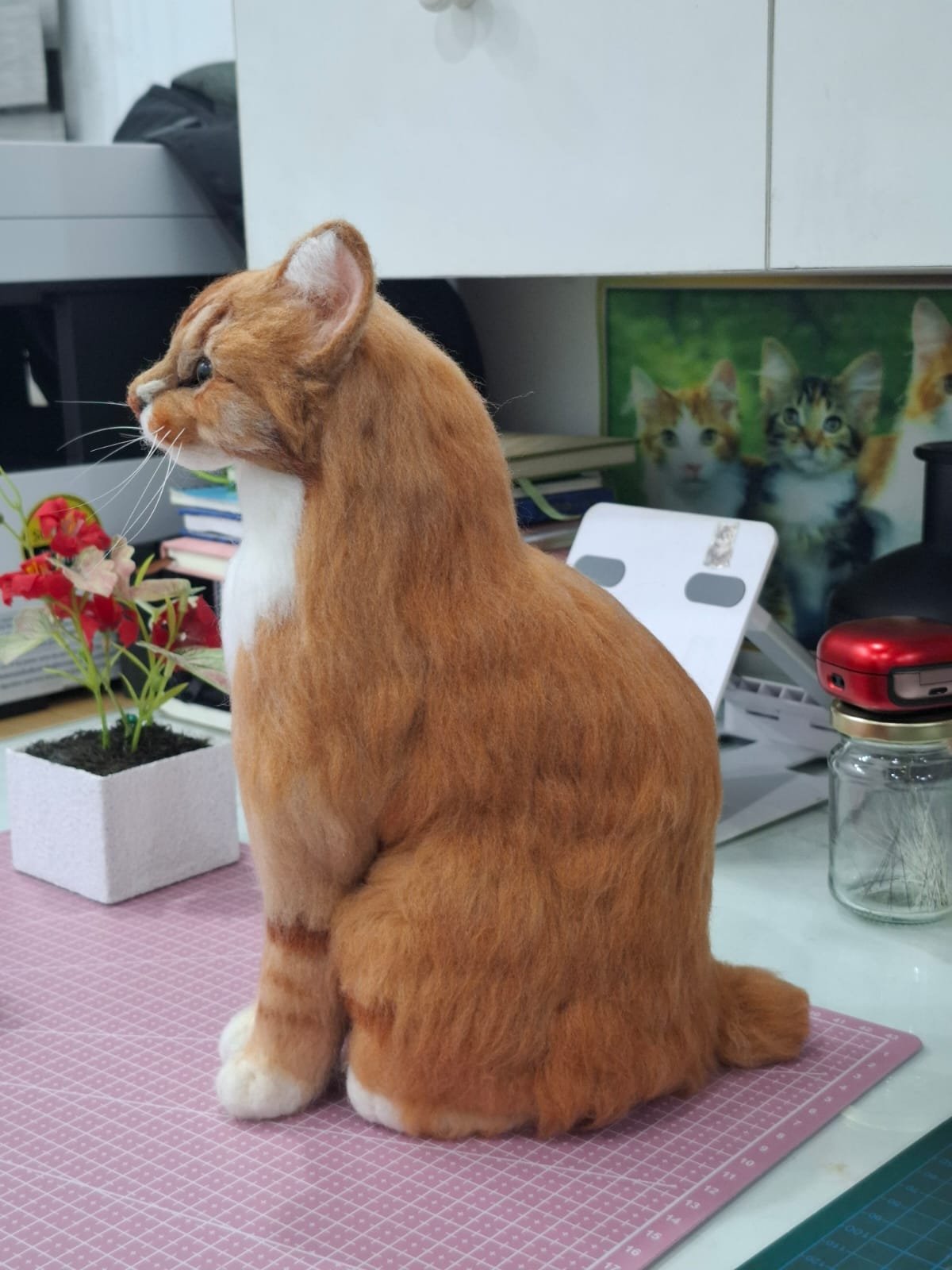 Needle Felted Ginger Cat |Customer Pet Portrait 5 Needle Felted Ginger Cat |Customer Pet Portrait - Image 5