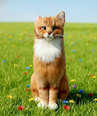 Needle Felted Ginger Cat |Customer Pet Portrait