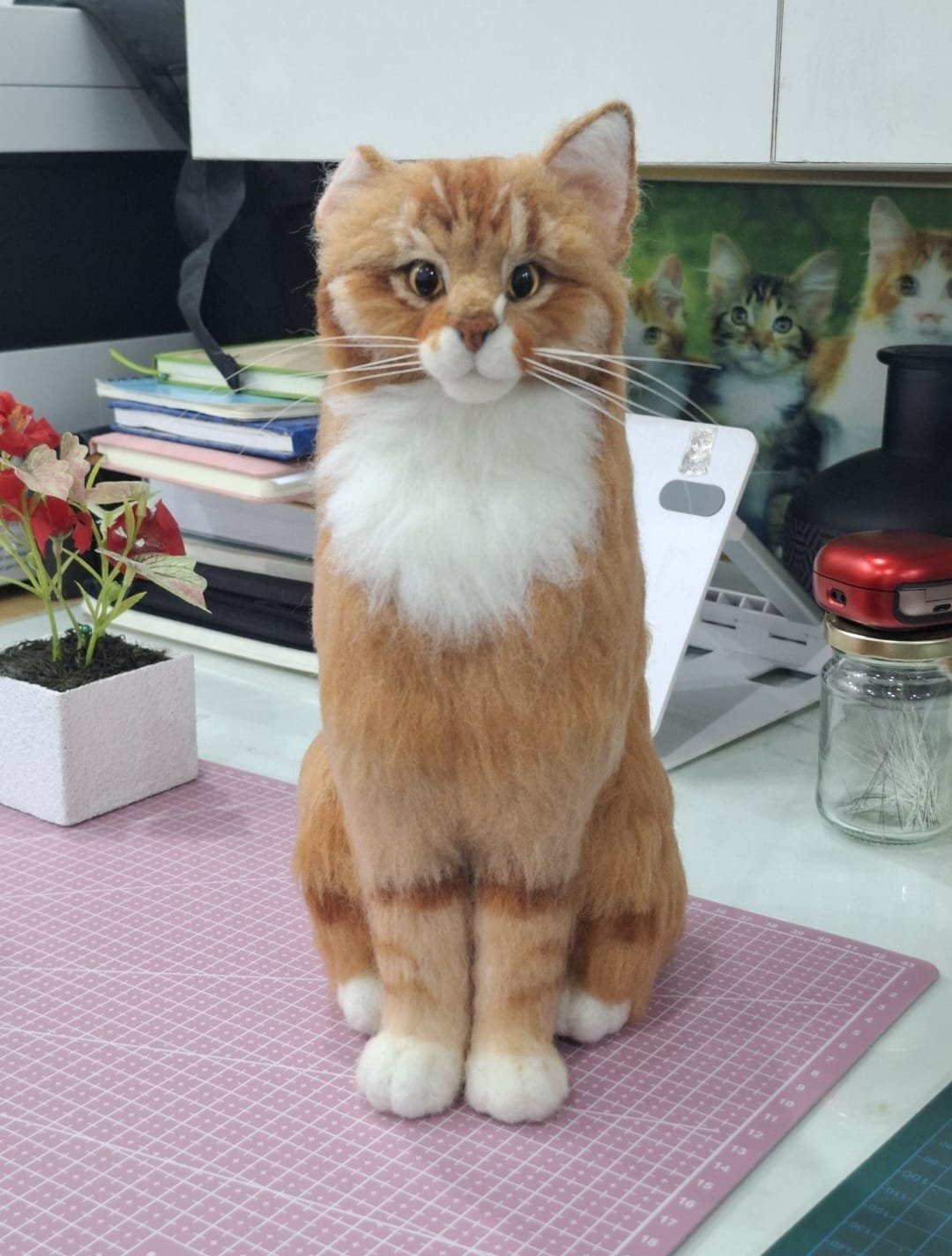 Needle Felted Ginger Cat |Customer Pet Portrait 9 Needle Felted Ginger Cat |Customer Pet Portrait - Image 9